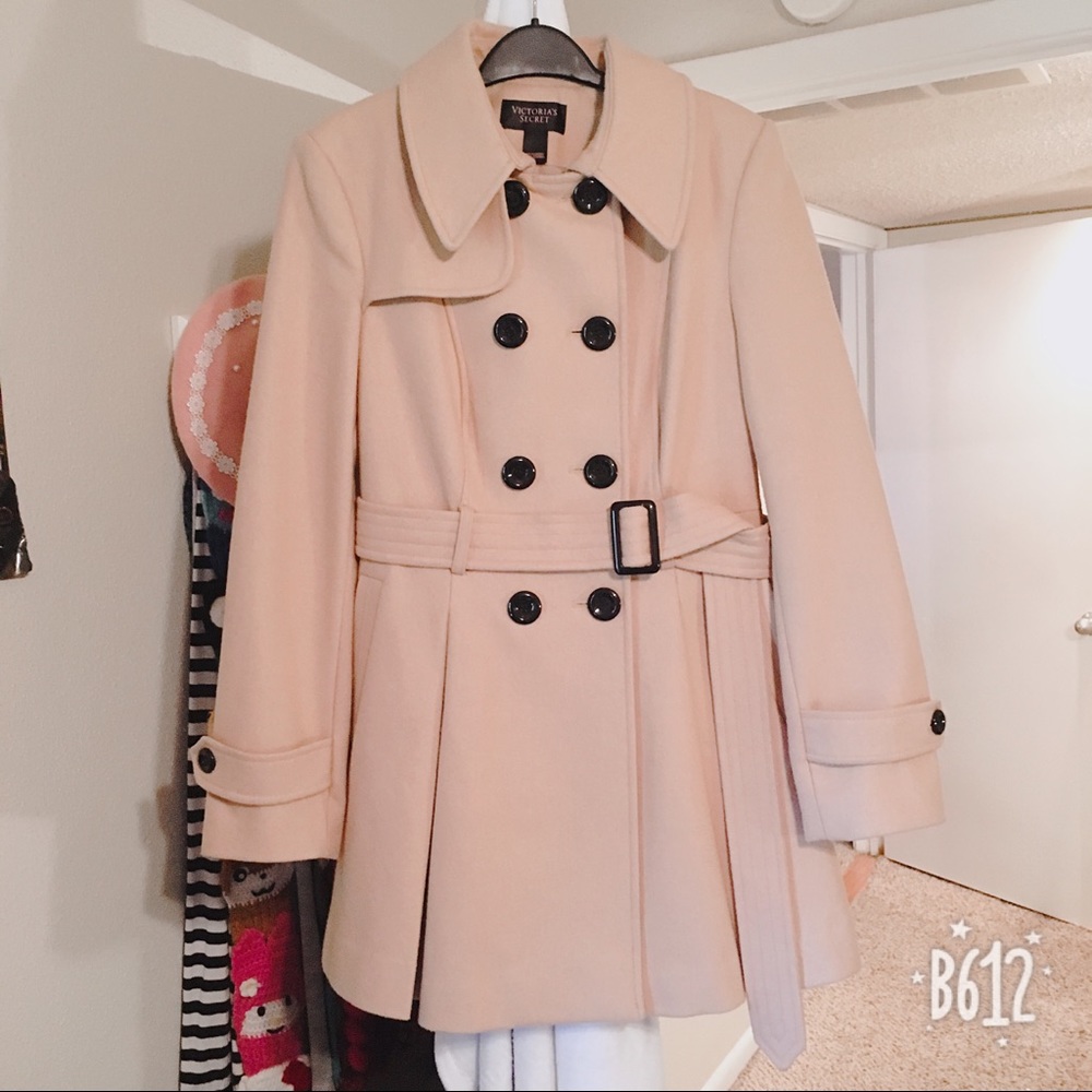 Tan Double-Breasted Belted Coat -Victoria’s Secret